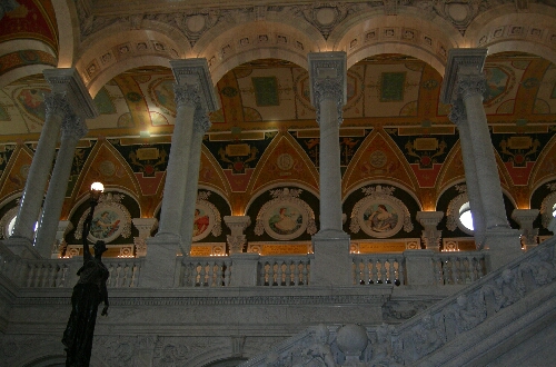 Потрясающая роспись потолков и стен Библиотеки Конгресса